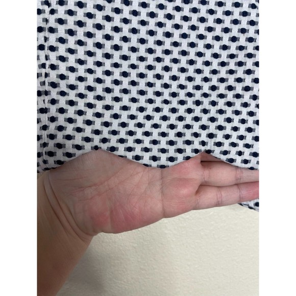 Cynthia Rowley Size 2 Dizzy Dot Shorts Scalloped Hem White Low Rise Stretch - Picture 4 of 10